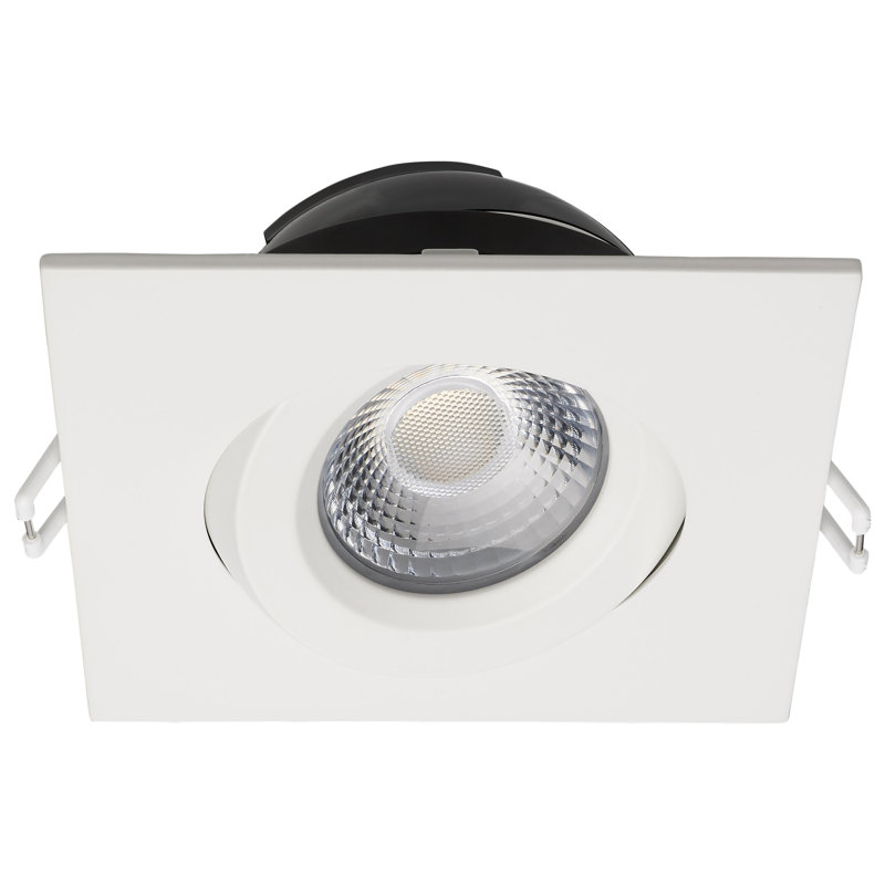 4" Square Adjustable Trim Selectable Color Temperature Dimmable Air-Tight IC Rated LED Canless Recessed Lighting Kit, White