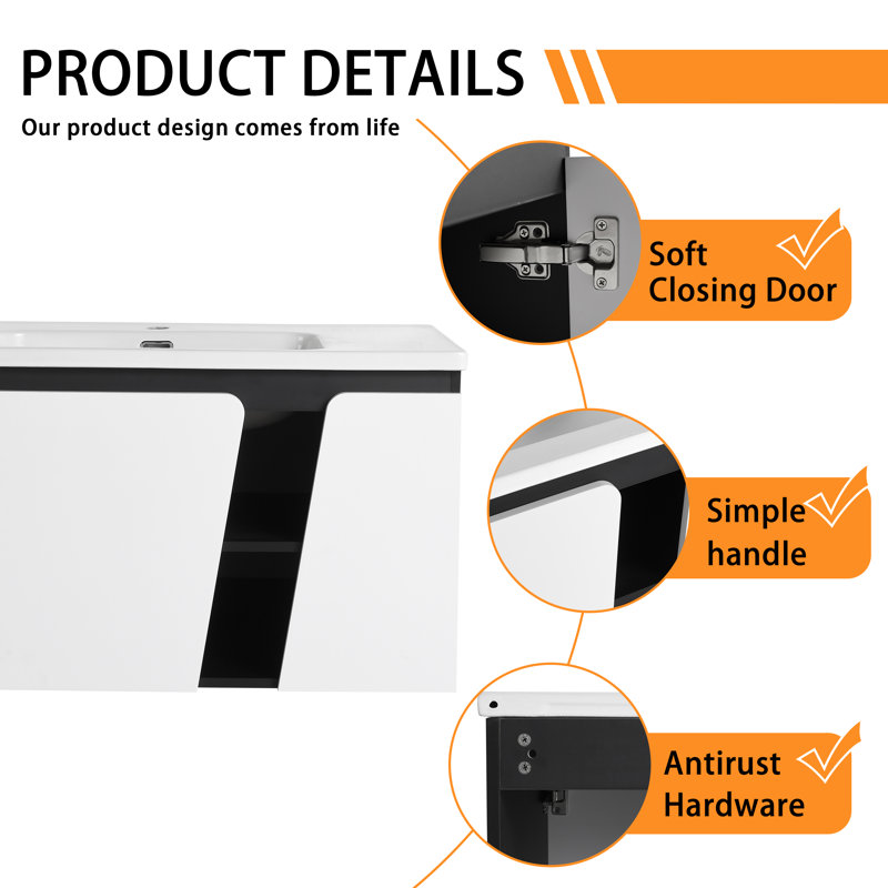 32'' Single Bathroom Vanity With Ceramic Top