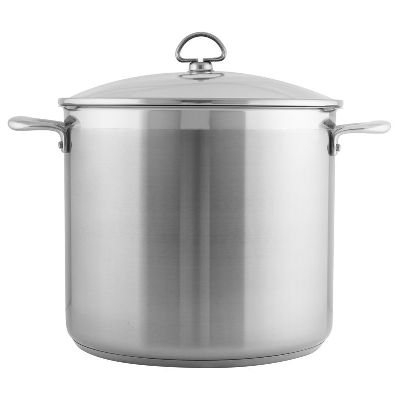 Pot en acier inoxydable avec couvercle en acier inoxydable 12 qt chantal