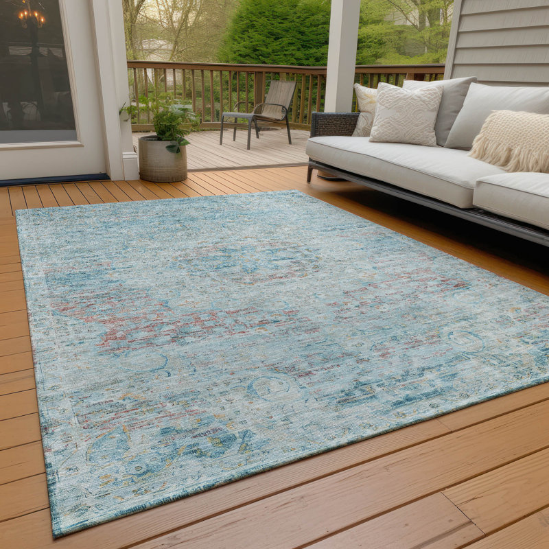 Tapis ciel intérieur / extérieur lavable à la machine Claudian ACN1636, Rectangle 9 pi x 12 pi