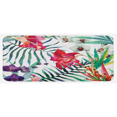 Tapis de cuisine à fleur aquarelle