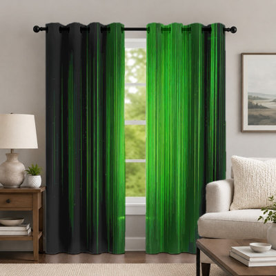 Rideaux à rayures (lot de 2), style minimaliste à lignes verticales, imprimé géométrique dégradé moderne avec œillets, pour la décoration de la chambre et du salon.
