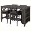 Ensemble de table de bar en bois rustique 5 pièces avec 4 chaises-69674092-69674089