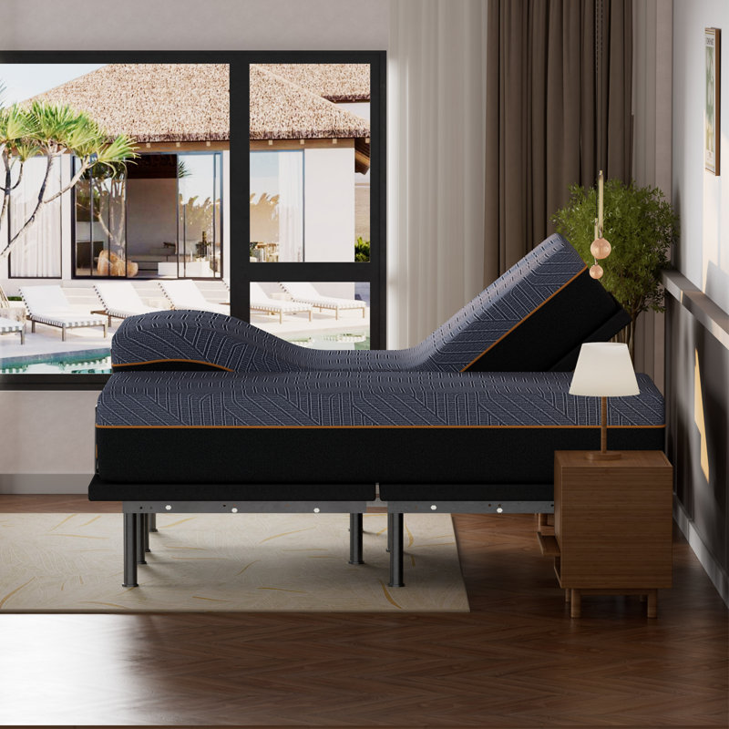 Split King Zero Gravity Adjustable Bed With 12" Memory Foam Mattress, Wireless Remote