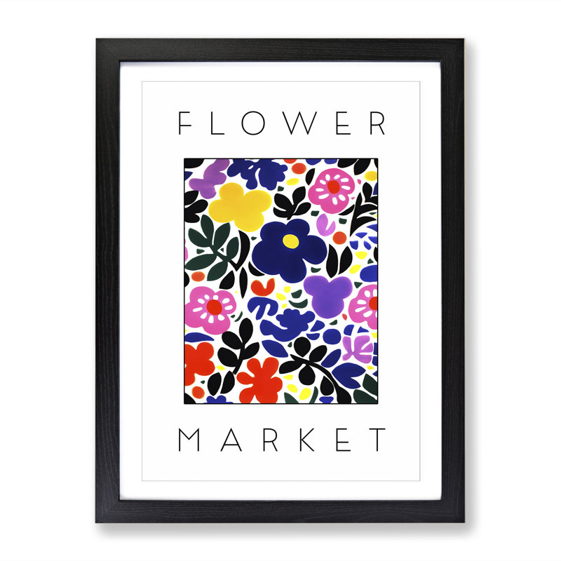 Flower Market Exhibition White No.4 - Single Picture Frame Print on Wood, 64cm H x 46cm W x 2cm D