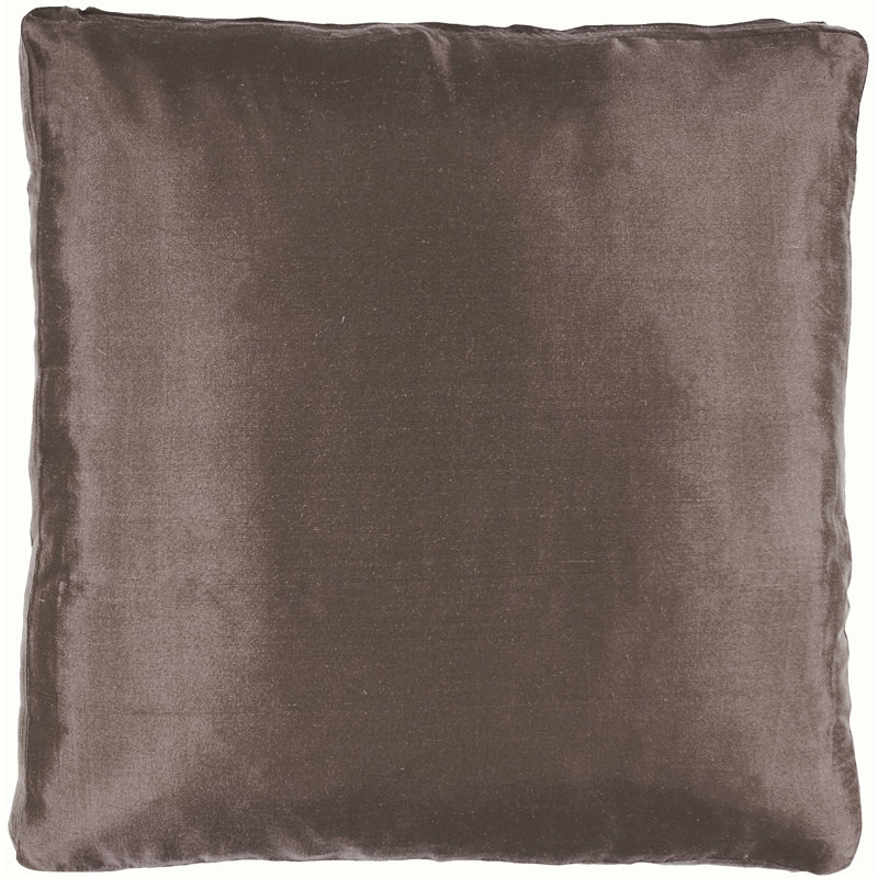 Silk Dupioni Box Feather Down Fill Pillow Cover with Insert, Cappuccino