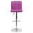 Ahlijah Contemporary Quilted Vinyl Adjustable Height Barstool with Chrome Base-1340993479
