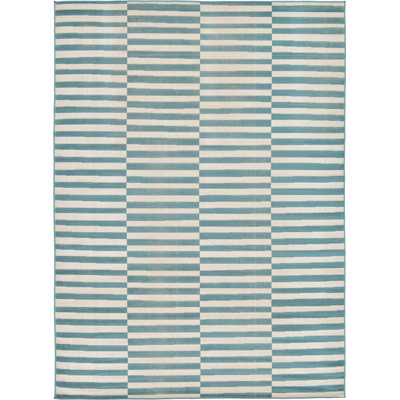 Tapis sarcelle / crème Arzilla