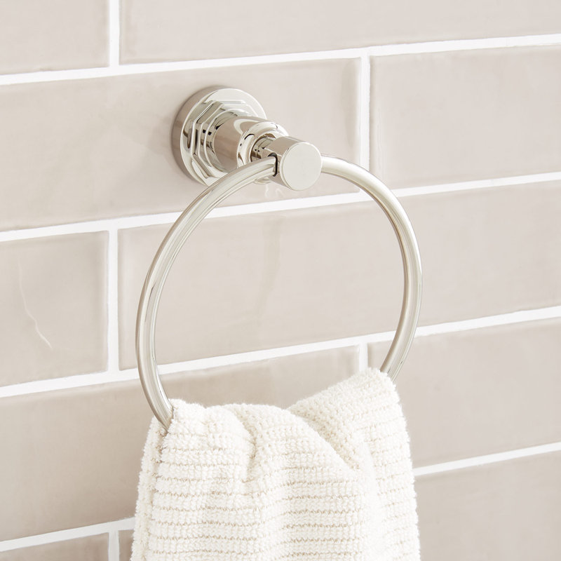 Greyfield 6-1/2" Wall Mounted Towel Ring, Polished Nickel