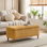 Banc de rangement rembourré en polyester 39,4 po