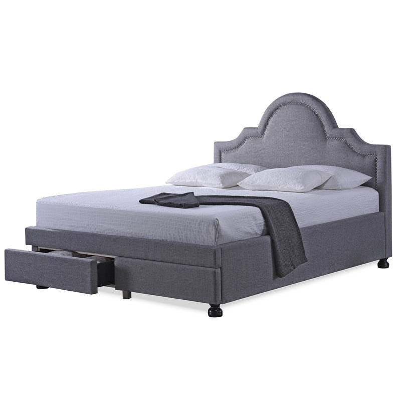 Lutton Upholstered Platform Storage Bed, King, Grey