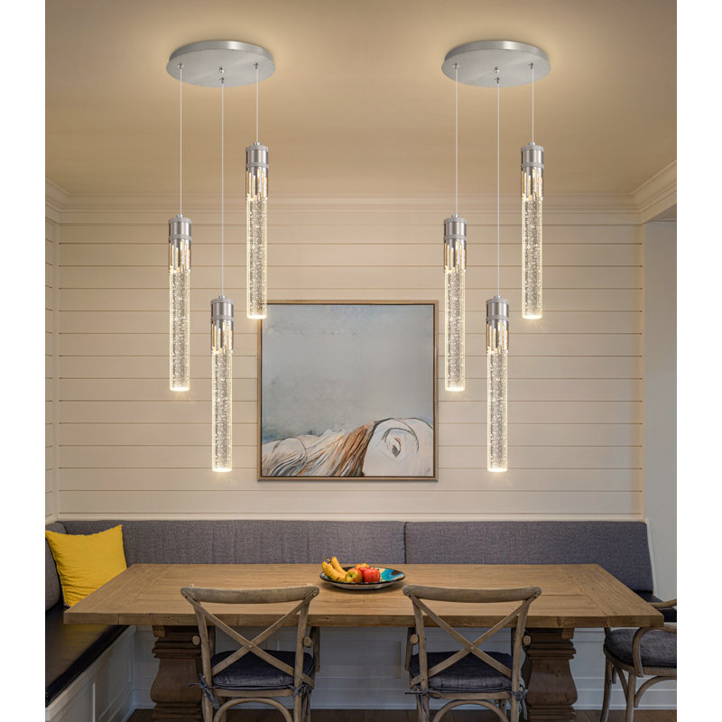 Lustre Modern Pendants, Nickel brossé