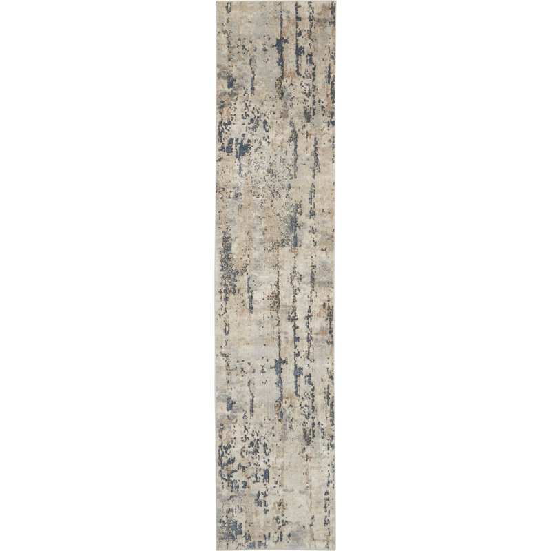 Tapis beige contemporain contemporain, Tapis de couloir 2 pi 2 po x 7 pi 6 po