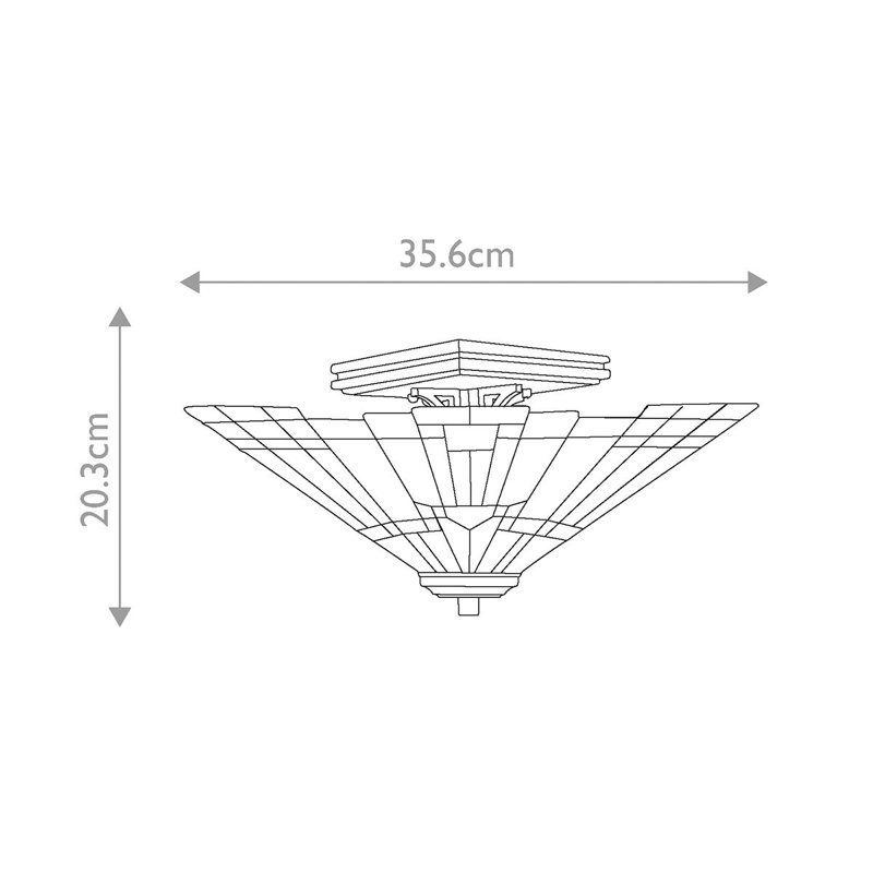 Riehle Glass Semi Flush Mount