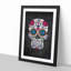 Floral Sugar Skull - Framed Print-55576408-55576410