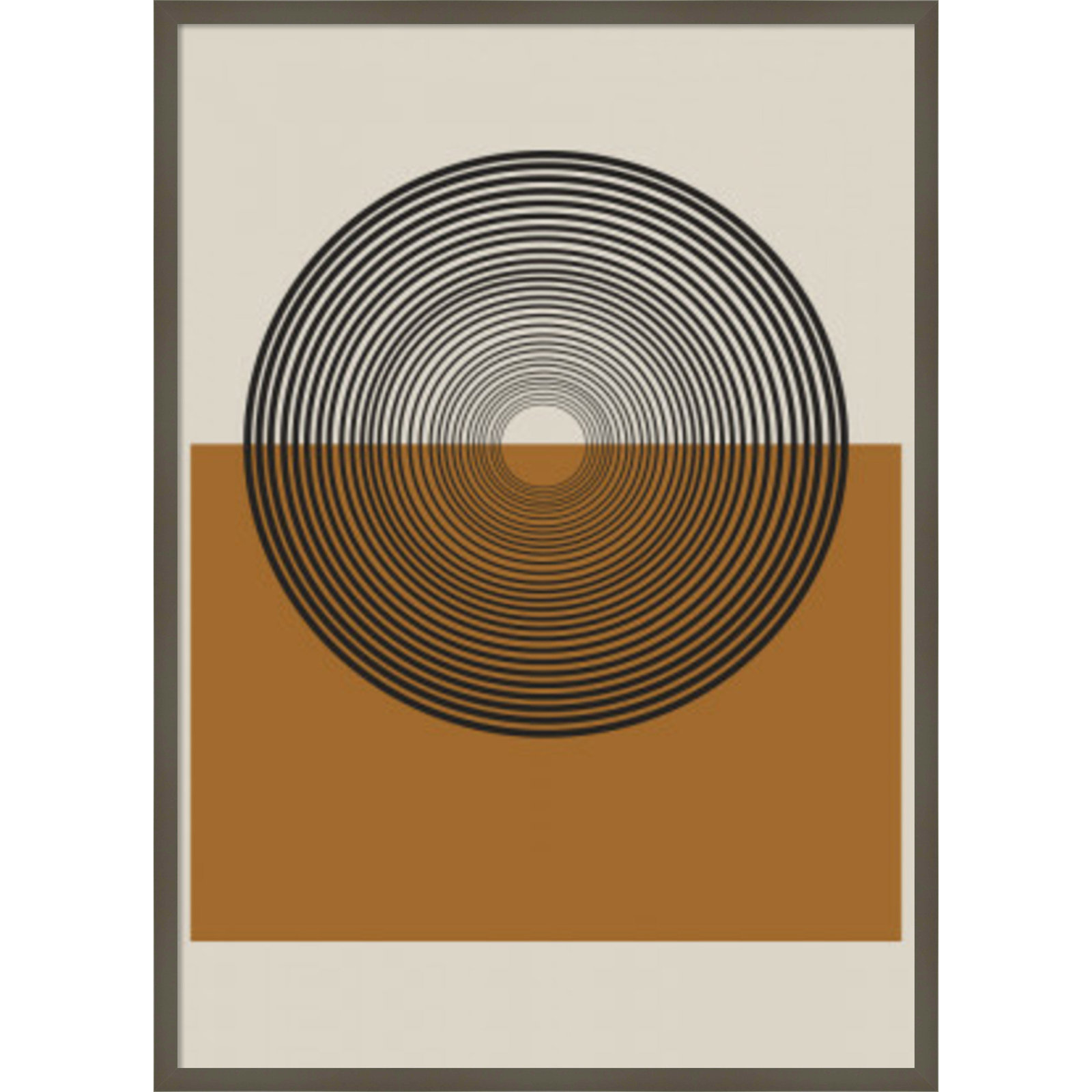 Retro Landscape Print, Gray, 41" H x 30" W x 1" D
