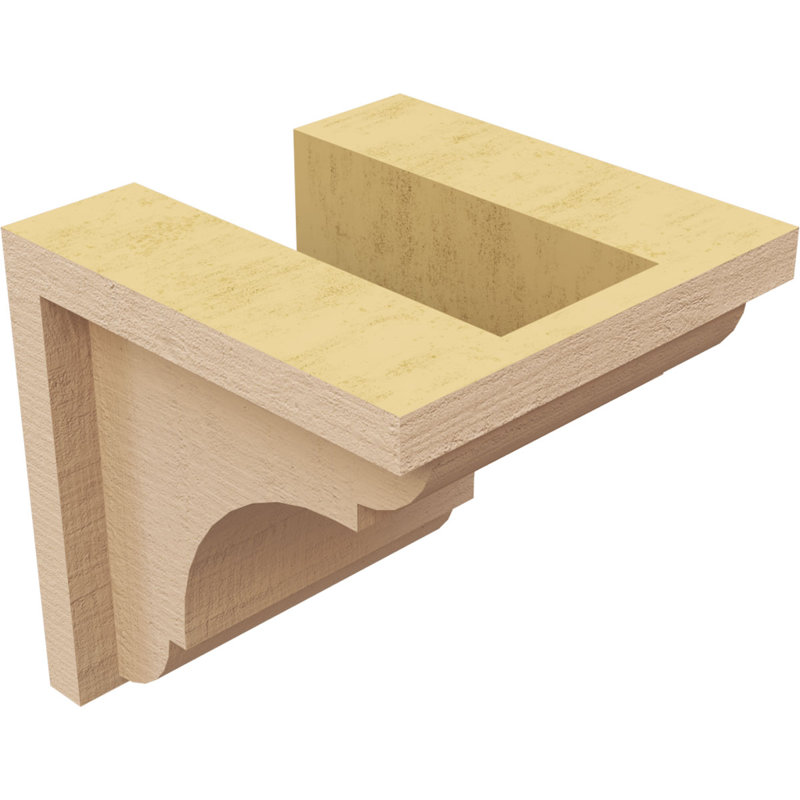 5"W x 5"D x 5"H Bryant Rough Cedar Woodgrain TimberThane Corbel, Primed Tan, 5" H x 5" W x 5" D