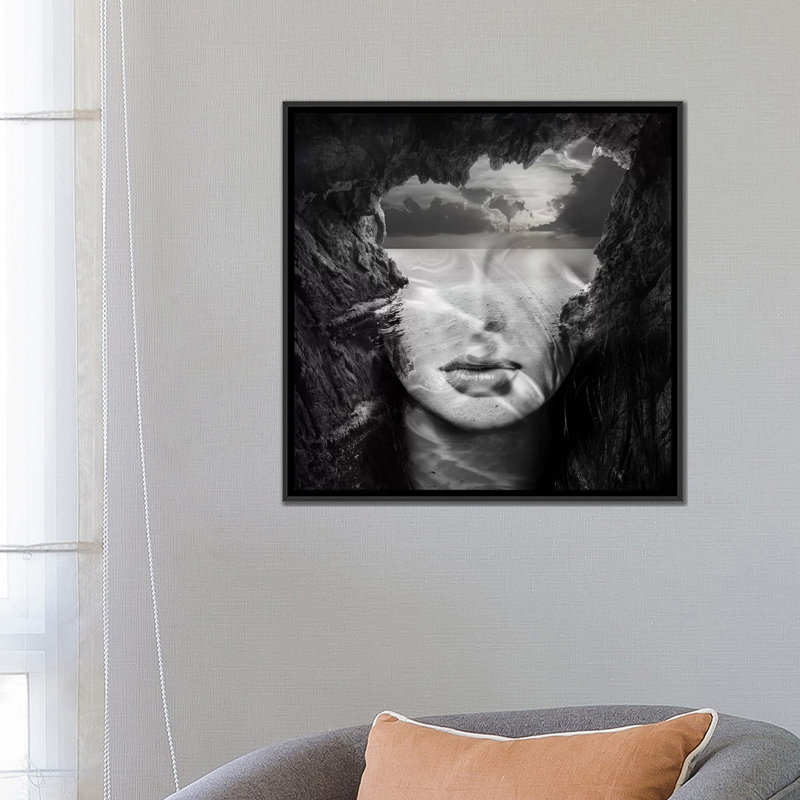 « rocks », impression sur toile, H 18 po x l 18 po x P 1,5 po, Pas de tapis, Toile encadrée noire