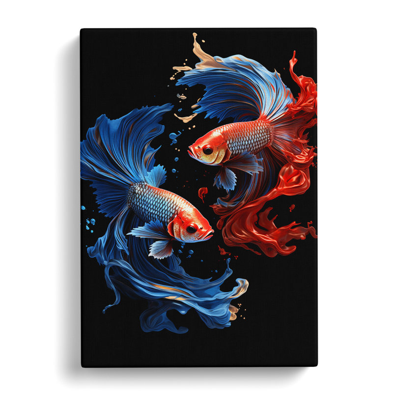 Siamese Fighting Fish Gothic No.3 - No Frame Print, 76cm H x 50cm W x 3cm D