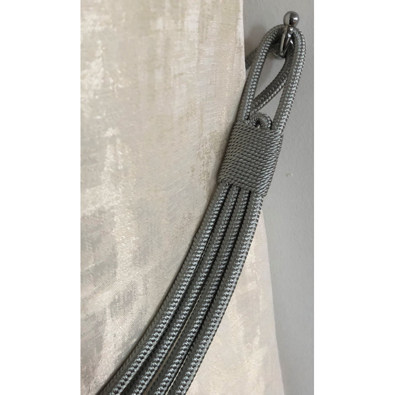 Lily Single Rope Curtain Tieback, Silver