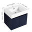 Meuble-lavabo mural 24 po avec lavabo en résine à bords épais Duffner, 2 portes à fermeture douce, ensemble KD