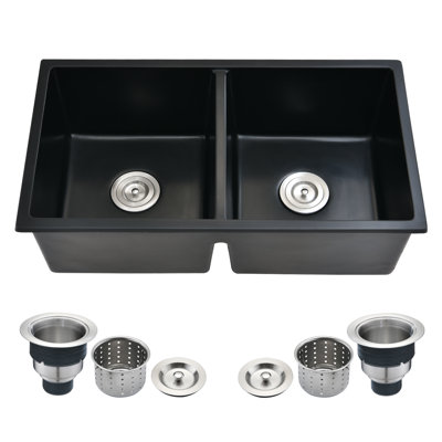 32'' L Double Bowl Quartz Kitchen Sink