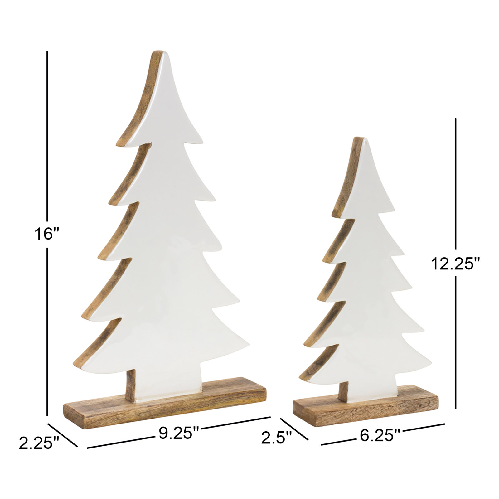 2-Piece Tabletop Tree on Wood Base Set