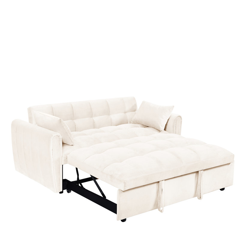 Canapé-lit 65 po 3-en-1 pliable de grande taille, Beige