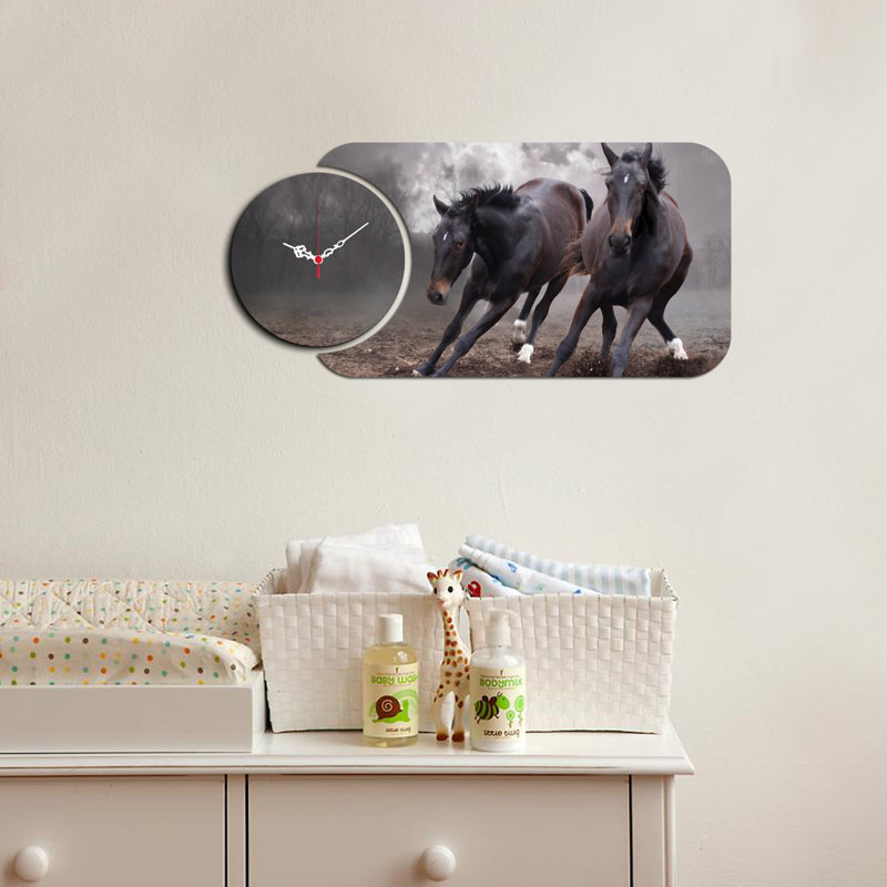 Ensemble de 2 horloges murales décoratives Chic, design moderne, 26,8 x 12,6 pouces | Fabrication 100% bois aggloméré, épaisseur: 0,1 pouce | Parfait pour le salon, le bureau ou la chambre à coucher, les garde-temps élégants et fonctionnels