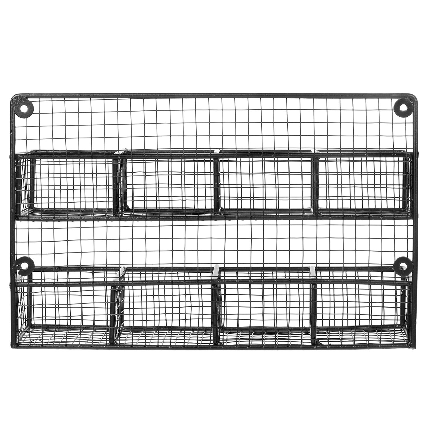 MyGift Wire Mesh Magnetic Storage Baskets, Office Supply Organizer, Set of 3, Black