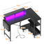 L-Shaped Computer Desk with Built-In Electrical Outlet-867855840
