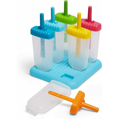 Popsicles Molds, 6 Ice Pop Molds Maker, DIY Pop Molds Maker Ice Cream Pop Maker Popsicle Trays - With Funnel & Cleaning Brush