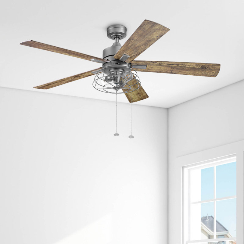 Ventilateur de plafond avec lumière DEL Marshall, Étain