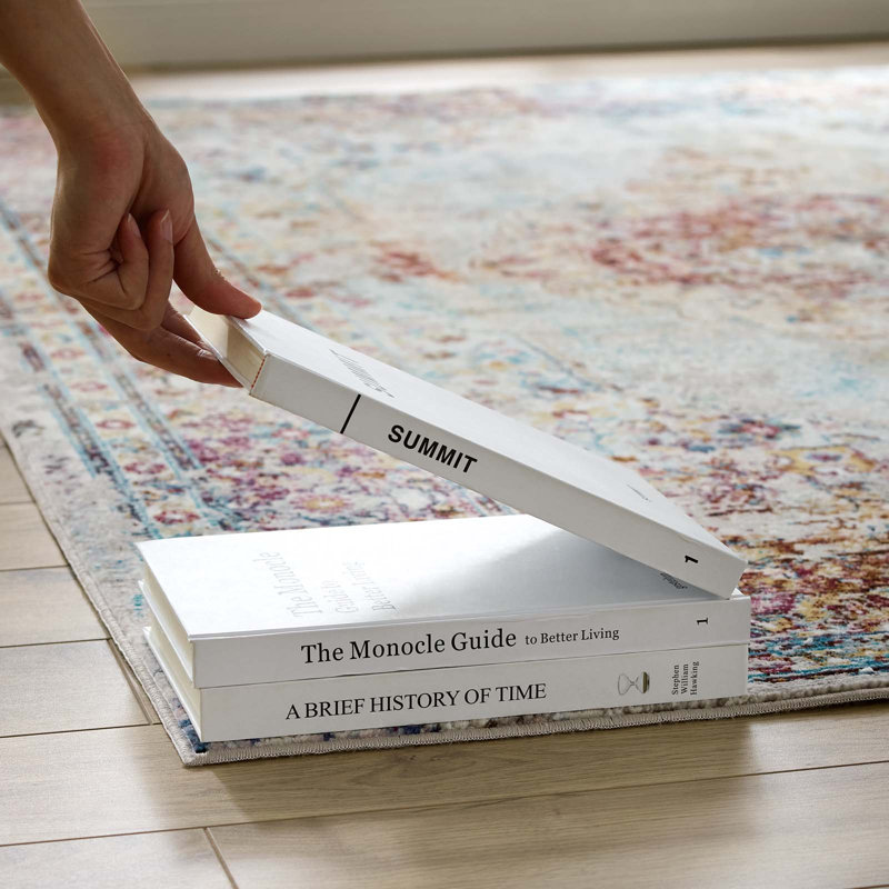 Tapis multicolore à motif floral persan rétro et délavé Succès Merritt, Rectangle de 5 pi x 8 pi