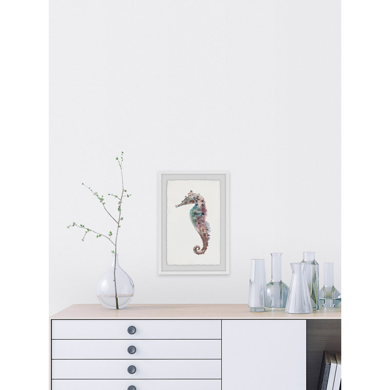 Aj «Lone Seahorse», reproduction sur papier encadrée, H 12 po x l 8 po x P 1,5 po