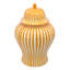Vase en céramique à rayures orange et blanches en forme de canne à sucre, 45,7 cm