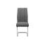 Chaise de salle à manger, ensemble de 2, latérales, rembourrées, cuisine, salle à manger, hauteur 39 po, tissu gris, métal chromé, contemporain, moderne-972130085