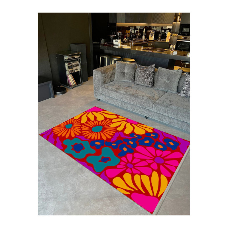 Tapis décoratif multicolore multicolore, Tapis de couloir 2 pi 6 po x 9 pi 10 po inclus