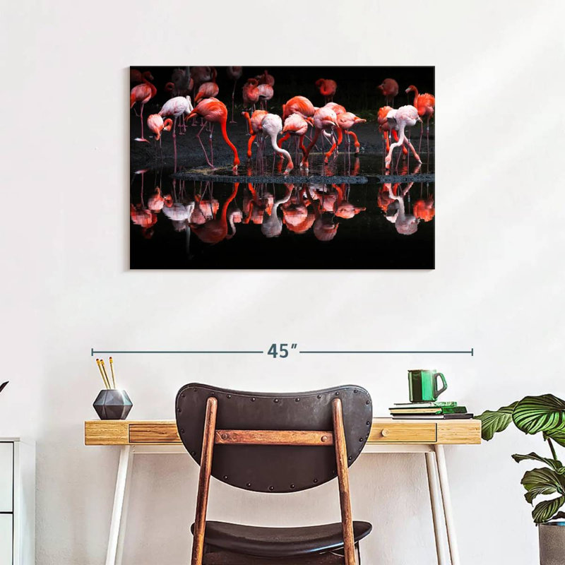 Flamingo Reflections, 24" H x 36" W