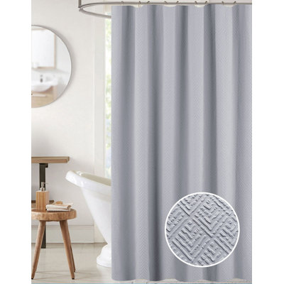 Maggie Embossed Solid Shower Curtain