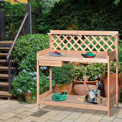 Aalimah Wood Potting Bench