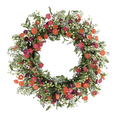 30" Artificial Daisy Floral Spring Wreath