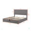 Grand lit plateforme tapissier avec système de rangement hydraulique