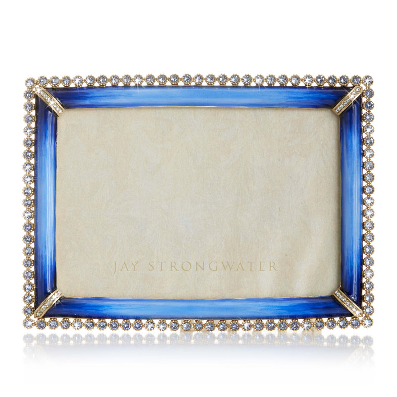 Rectangle Picture Frame, Blue/Silver, 4" x 6"