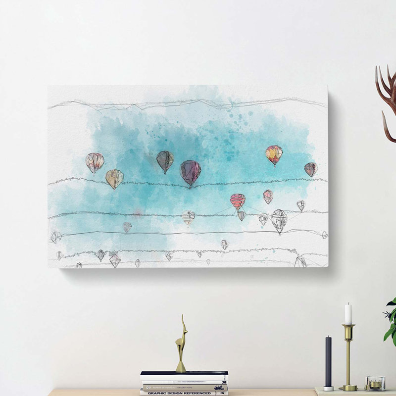 The Hot Air Balloons in Abstract - Wrapped Canvas, 35cm H x 50cm W x 3cm D