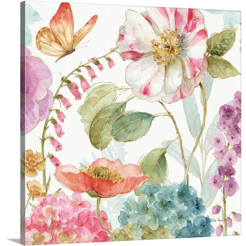 «Rainbow Seeds Flowers II» par Audit Lisa - reproduction d'art sur toile, Toile tendue, H 20" x l 20" x P 1"