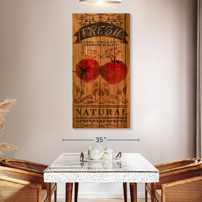 «Fresh Tomatoes», reproduction sur toile, H 27 po x l 54 po x P 1,25 po
