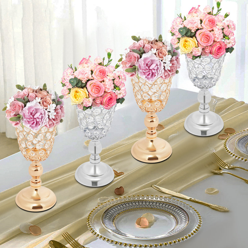 2 vases à fleurs, Doré