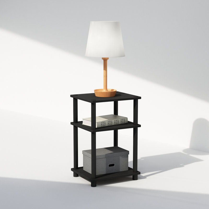 Akintayo 34cm W Plastic Bedside Table, Black