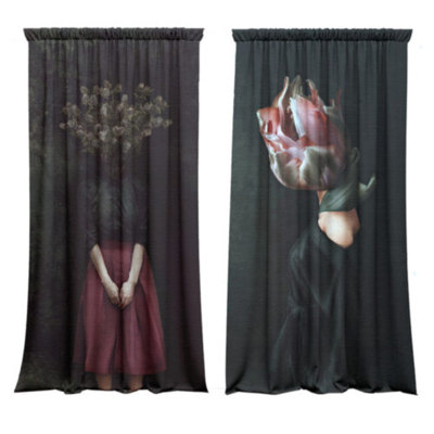 Mosira Velvet Blackout Slot Top Curtain Pair